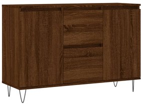 barna tölgyszínű szerelt fa tálalószekrény 104 x 35 x 70 cm