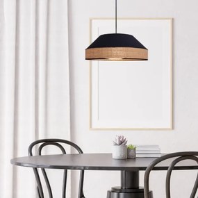 Csillár zsinóron MANISO 1xE27/60W/230V átm. 45 cm fekete/bézs