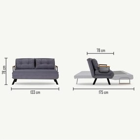2 személyes kanapéágy Homoko 2-Seater - Kék