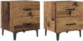 vidaXL Ágyat tartó szekrény 2 pcs Öreg fa 40 x 35 x 47,5 cm Faanyag