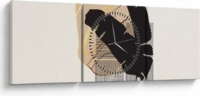 Kép - Absztrakció trópusi levelekkel N⁰4 (órával) (90x30 cm)