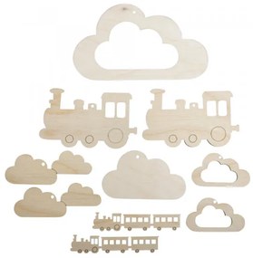 VONATOCSKA fa díszek kiságyforgóhoz