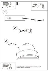 Sollux SL.1459 - Fali lámpa ATENA 1xE27/15W/230V 30 cm fehér