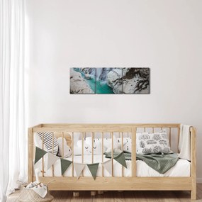 Kép - Izlandi természet (órával) (90x30 cm)