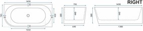 Fürdőkád SYDNEY BELLANTO RIGHT 150cm