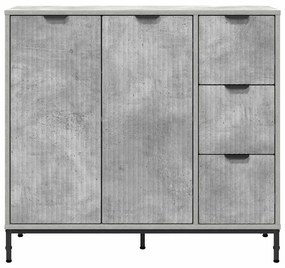 Széf fiókkal Beton szürke 89.5 x 33 x 82 cm Faanyag