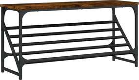 vidaXL füstös tölgy színű szerelt fa cipőtartó 90x30x45 cm