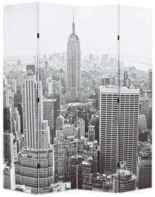 fekete-fehér New York mintás paraván 160 x 170 cm