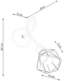 Sollux SL.1108 - Fali lámpa ARTEMIS 1xE14/40W/230V fekete