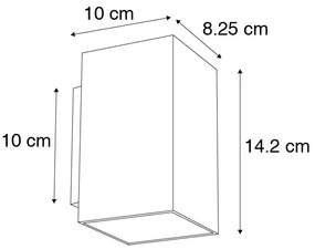 2 db modern fekete négyzet alakú fali lámpa szett 2-lámpás - Sandy
