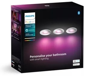 Philips-KÉSZLET 3x LED RGBW  Dimmelhető fürdőszobai  beépíthető lámpa  Hue XAMENTO 1xGU10/4,2W IP44