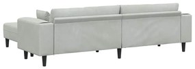 Bársony Kanapé párnával 3 pcs Világosszürke 208 cm Bársony
