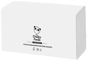 Kéztörlő, bambusz, Z hajtogatott, 2 rétegű, 200 lap, 21,8x22,4 cm, CHEEKY PANDA, fehér (KHH918)