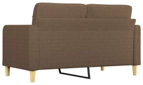 kétszemélyes barna szövetkanapé 140 cm