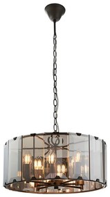 Endon 61294 - Csillár láncon CLOONEY 8xE14/40W/230V fekete/füstös