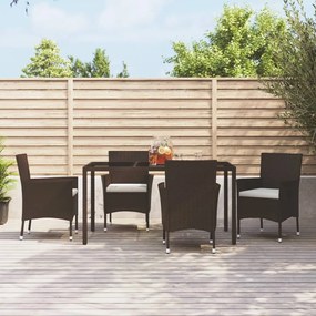 4 db barna polyrattan kerti szék párnákkal (csak Egyesült Királyság/Írország/FI/NO)