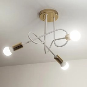 Ráépíthető csillár OXFORD 3xE27/15W/230V arany/fehér