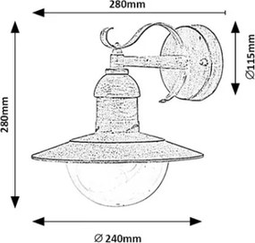 Brilagi - Kültéri fali lámpa MOLDE 1xE27/60W/230V IP44 fehér/patina