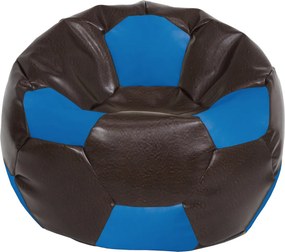 Mega Ball babzsákfotel - műbőr - barna/kék - 400 liter R