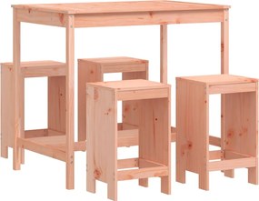 vidaXL 5 részes tömör duglászfenyő kerti bárszett