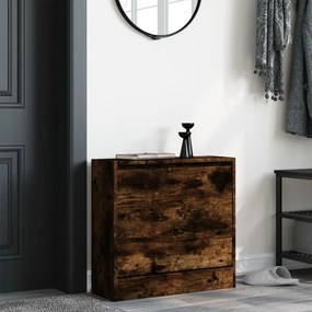 füstös tölgy színű szerelt fa cipőszekrény 60 x 21 x 57 cm