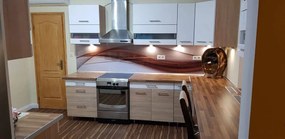 Wallplex falburkoló konyhapanel Barna hullám (Méret: Nagy 60x240)