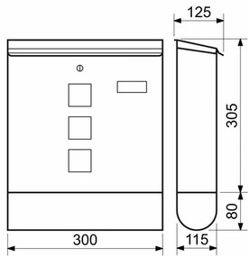 Acél postaláda ablakkal és csővel BK.203.HM