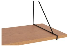 Chiba fali polc, kőris furnér, fekete acél keret 80x29 cm