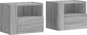 vidaXL 2 db szürke sonoma színű fali éjjeliszekrény 45 x 30 x 35 cm