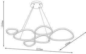 LED csillár kábelen PETRA LED/58W/230V 4000K fekete