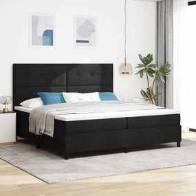 Boxspring ágy matraccal fekete 200x200 cm szövet