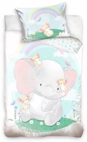 Elefánt Sweet Safari gyerek, ovis ágyneműhuzat 100×135cm, 40×60 cm