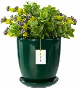 Kerámia kaspó ø16cm üvegtartó állvány zöld