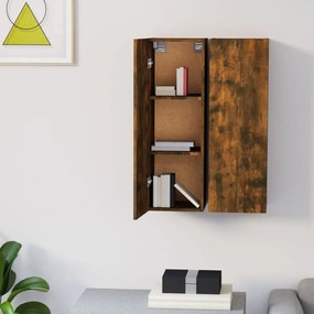 2 db füstös tölgy színű szerelt fa TV-szekrény 30,5x30x90 cm