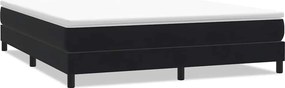 vidaXL fekete bársony rugós ágy matrac nélkül 180x210 cm