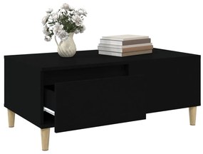 Fekete szerelt fa dohányzóasztal 90x50x36,5 cm