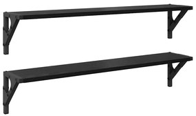 vidaXL Falpolcok 2 pcs Fekete tölgy 80 x 15 x 15,5 cm Faanyag