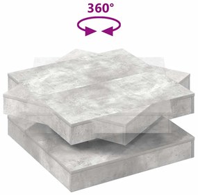 betonszürke dohányzóasztal 360 fokban forgatható 70x70x34,5 cm