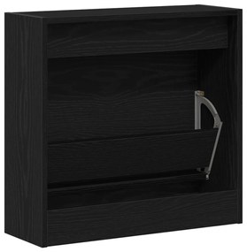 Cipőtároló Fekete Tölgy 60x21x57 cm Műanyag