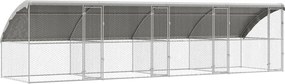 vidaXL Kutyaház tárolóval 4 pcs Ezüst 8 x 2 x 2 m Horganyzott acél