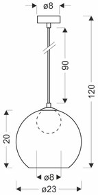BRIN kábeles csillár 1xG9/15W/230V, füstös fekete