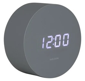 Karlsson 5981GY design LED óra ébresztővel,szürke, átmérő 9 cm