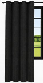 Kész függöny velvet 140x160 kerek velúr függöny nappaliba fekete