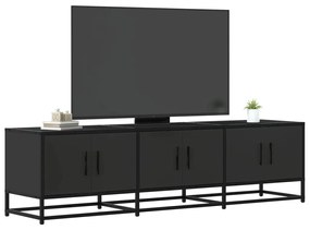 fekete szerelt fa és fém TV-szekrény 150x35x41 cm