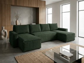 AKCIÓ Sötétzöld U-alakú ülőgarnitúra SMART COSARO 295x140 cm II. osztály