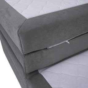 Boxspring ágy, 200x200, szürke, APRIL