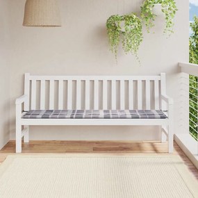szürke kockás oxford szövet kerti padpárna 180x50x4 cm