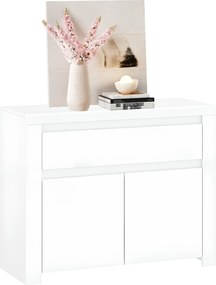 Komód 2D1S, fehér fényes, LINDY