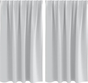 vidaXL Fekete Függöny Gyűrűkkel 2 pcs Halvány szürke 140 x 140 cm