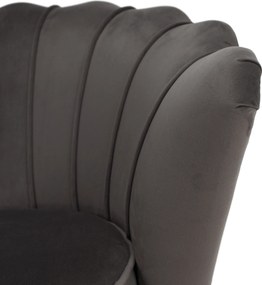 Art-deco stílusú fotel, szürkésbarna Velvet szövet/gold arany króm, NOBLEO
